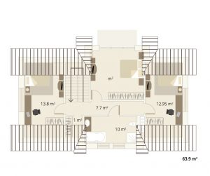 Dormer Ecohouse first floor